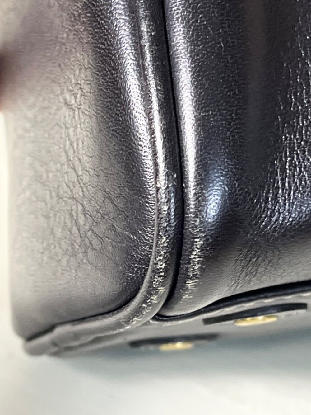 J Crew Leather Black Satchel Small 8.5x5 Top Handles Structured Roomy Bag Purse - Picture 10 of 16